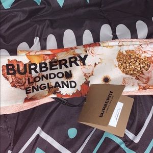 Burberry multicolor silk head scarf